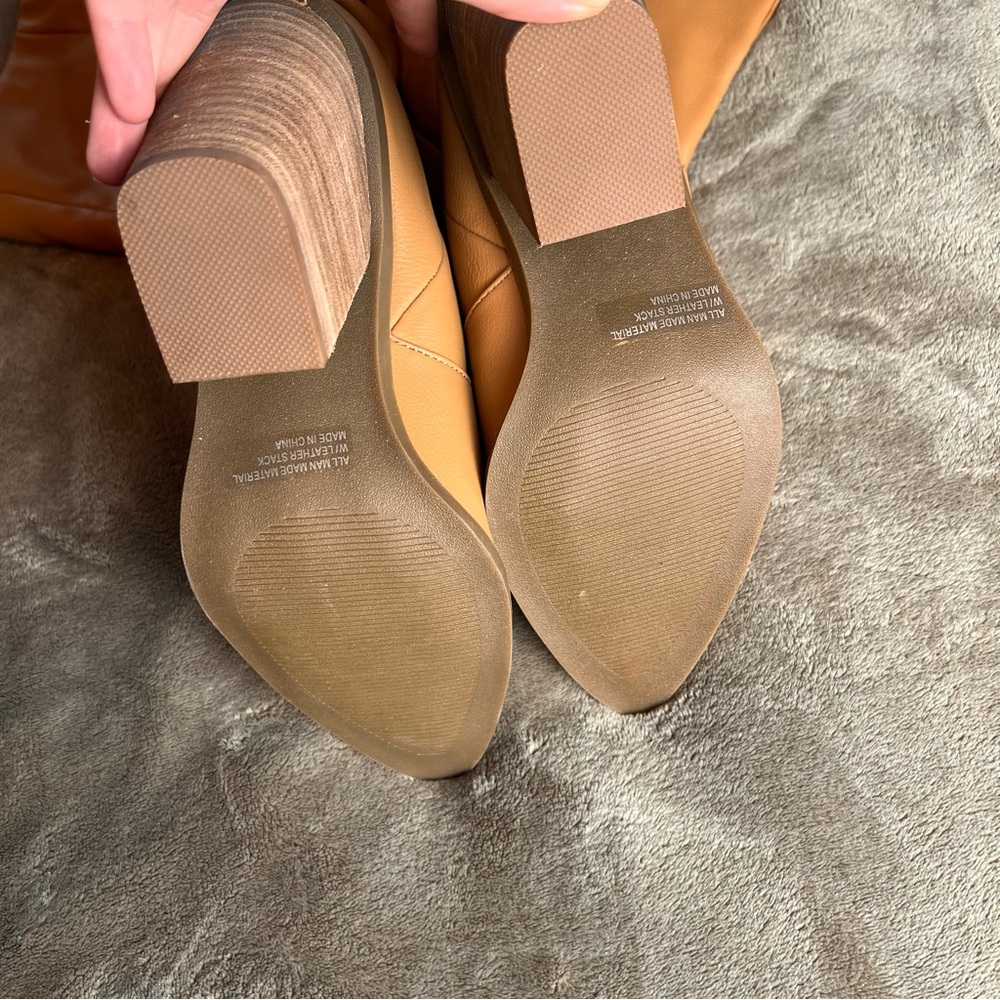Sz 10 | NWOT Dolce Vita 'Numbra' Light Brown Slouchy Tall Knee High Heel Boots - Picture 7 of 17